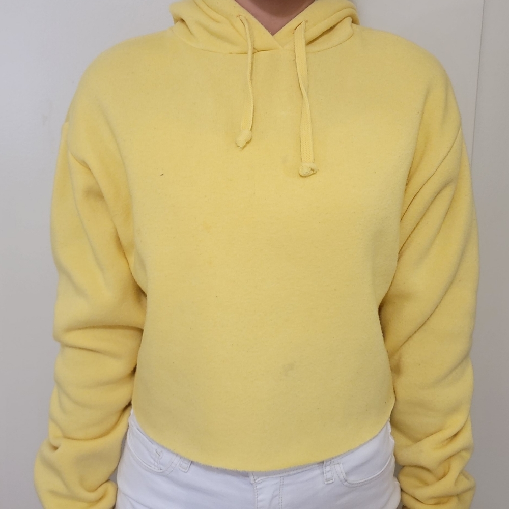 TOPSHOP sweatshirt cropped, yellow, size 6